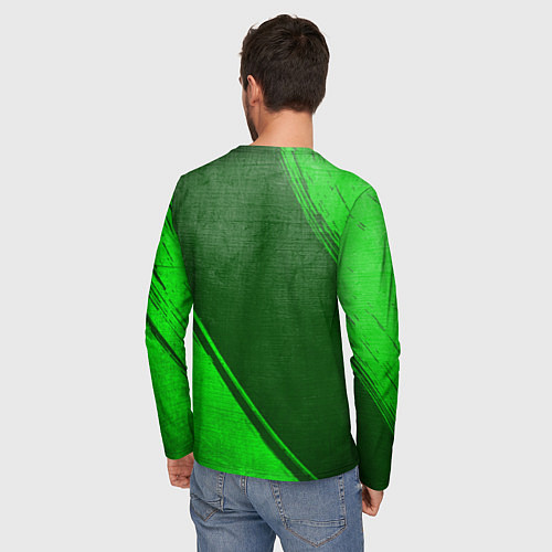 Мужской лонгслив Hoffenheim - green gradient вертикально / 3D-принт – фото 4