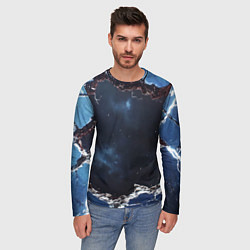 Лонгслив мужской Объемная дыра в стене текстура, цвет: 3D-принт — фото 2
