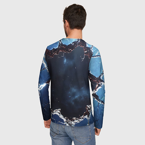 Мужской лонгслив Объемная дыра в стене текстура / 3D-принт – фото 4