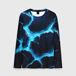 Лонгслив мужской Голубая потертая текстура с разломом, цвет: 3D-принт