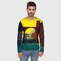 Лонгслив мужской Арт с поездом, цвет: 3D-принт — фото 2