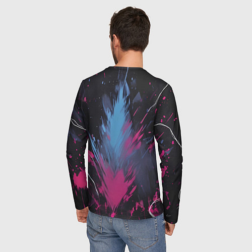 Мужской лонгслив Человек-паук и розовая краска / 3D-принт – фото 4