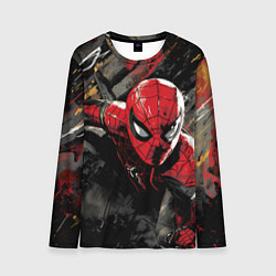 Лонгслив мужской Человек-паук и красная краска, цвет: 3D-принт