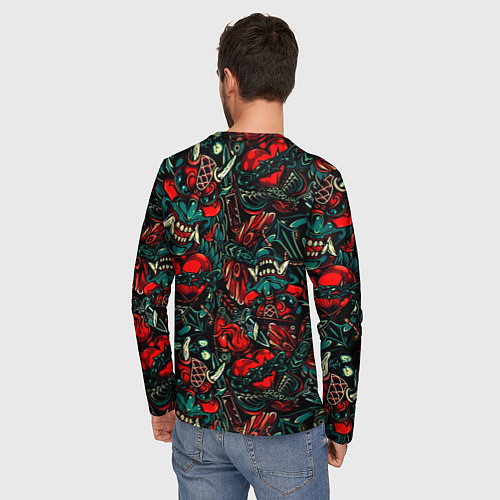 Мужской лонгслив God of War битва огня / 3D-принт – фото 4