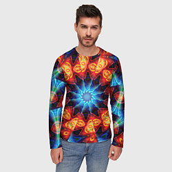 Лонгслив мужской Фрактальная узорная абстракция, цвет: 3D-принт — фото 2