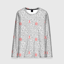 Лонгслив мужской Серые будни и красные выходные иероглифами, цвет: 3D-принт