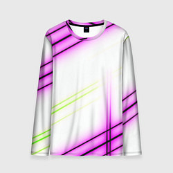 Лонгслив мужской Green white pink line, цвет: 3D-принт