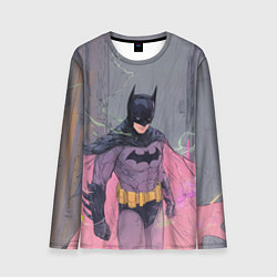 Лонгслив мужской Бэтмен с розовым плащом, цвет: 3D-принт