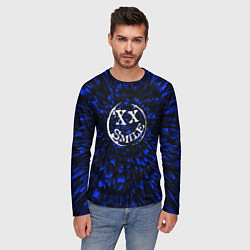 Лонгслив мужской Avril Lavigne blue energy, цвет: 3D-принт — фото 2