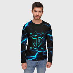 Лонгслив мужской Doom молнии неоновые, цвет: 3D-принт — фото 2