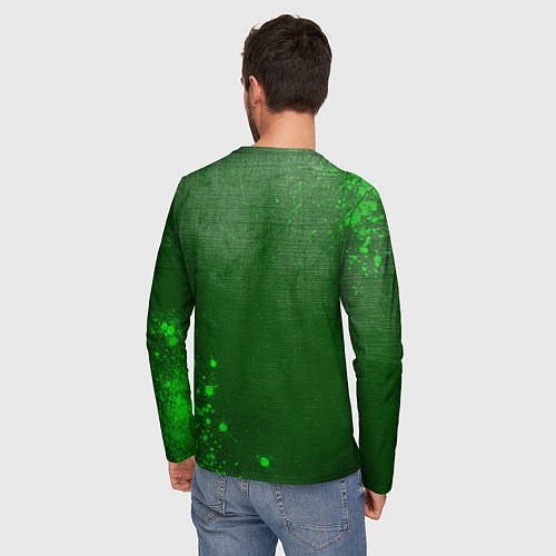 Мужской лонгслив Burzum - green gradient вертикально / 3D-принт – фото 4