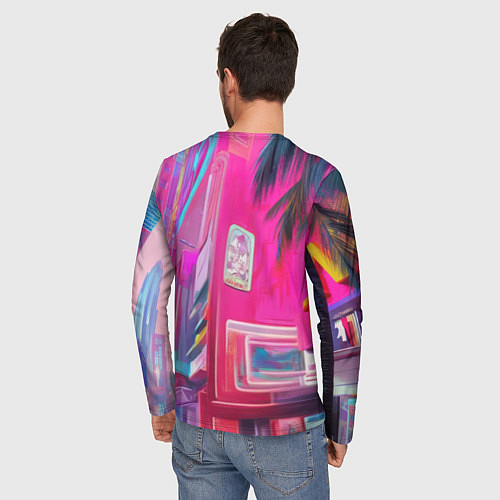 Мужской лонгслив Бэтмен в розовом стиле / 3D-принт – фото 4