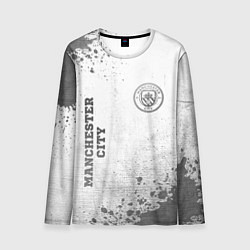 Мужской лонгслив Manchester City - white gradient вертикально
