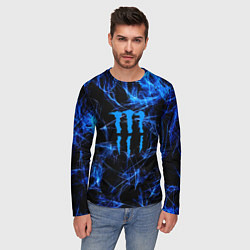 Лонгслив мужской Monster energy искры дымы, цвет: 3D-принт — фото 2
