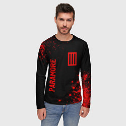 Лонгслив мужской Paramore - red gradient вертикально, цвет: 3D-принт — фото 2