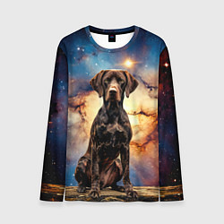 Лонгслив мужской Курцхаар и космос, цвет: 3D-принт