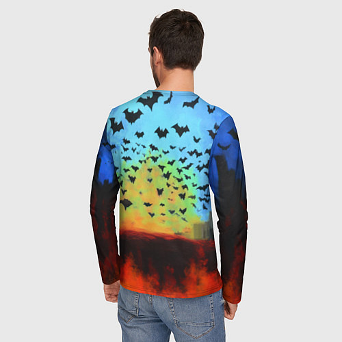 Мужской лонгслив Бэтмен и летучие мыши / 3D-принт – фото 4