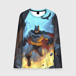 Лонгслив мужской Бэтмен в прыжке, цвет: 3D-принт