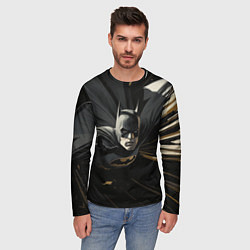 Лонгслив мужской Бэтмен черный плащ, цвет: 3D-принт — фото 2