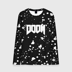 Мужской лонгслив Doom белые краски всплеск