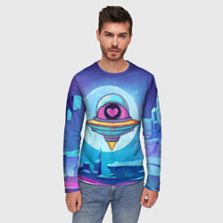 Лонгслив мужской Нло с сердечком внутри, цвет: 3D-принт — фото 2