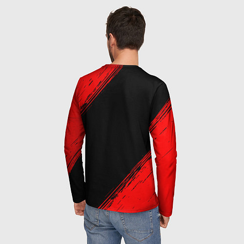 Мужской лонгслив Beastars - red gradient / 3D-принт – фото 4