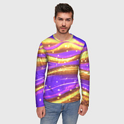 Лонгслив мужской Блестящая волнистая текстура, цвет: 3D-принт — фото 2