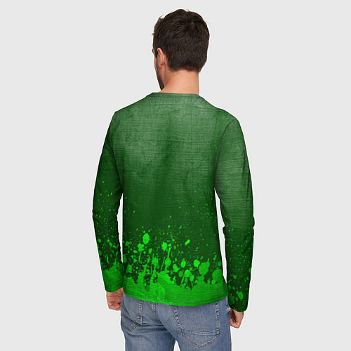 Мужской лонгслив Skoda - green gradient посередине / 3D-принт – фото 4