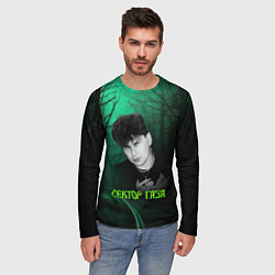 Лонгслив мужской Сектор газа зеленый фон, цвет: 3D-принт — фото 2