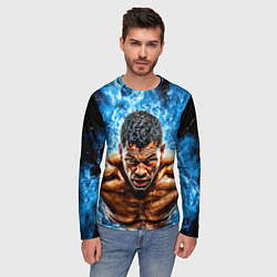 Лонгслив мужской Артуро Гатти в синем пламени, цвет: 3D-принт — фото 2
