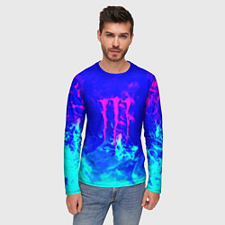 Лонгслив мужской Monster energy дым неоновый, цвет: 3D-принт — фото 2