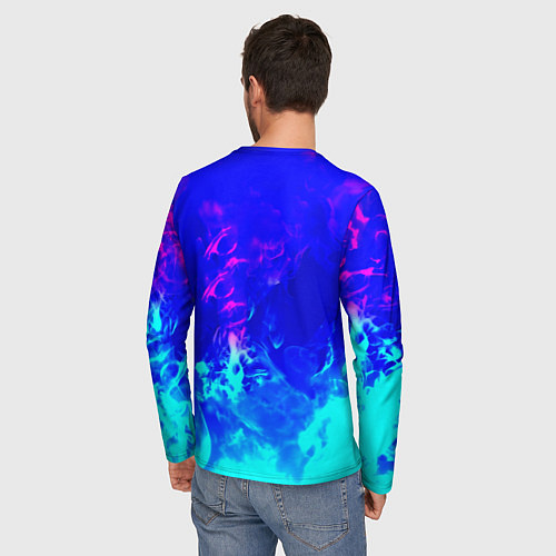 Мужской лонгслив Monster energy дым неоновый / 3D-принт – фото 4