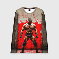 Лонгслив мужской Реслер на красном, цвет: 3D-принт
