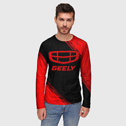 Лонгслив мужской Geely - red gradient, цвет: 3D-принт — фото 2