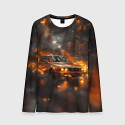Лонгслив мужской БМВ в огне, цвет: 3D-принт