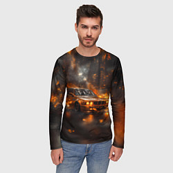 Лонгслив мужской БМВ в огне, цвет: 3D-принт — фото 2