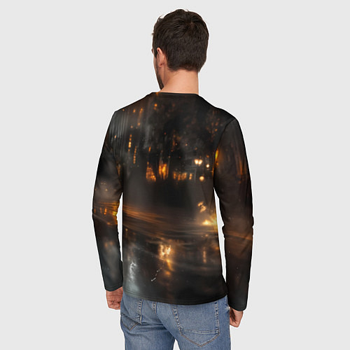 Мужской лонгслив Желтый БМВ в огне / 3D-принт – фото 4