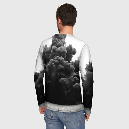 Мужской лонгслив Мухаммед Али в черном дыму / 3D-принт – фото 4
