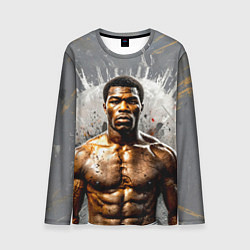 Лонгслив мужской Мухаммед Али на сером, цвет: 3D-принт