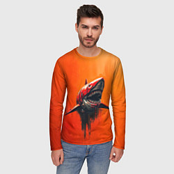 Лонгслив мужской Кибернетическая акула, цвет: 3D-принт — фото 2