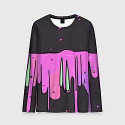 Лонгслив мужской Фиолетовая текстура на черном фоне, цвет: 3D-принт