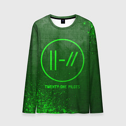 Лонгслив мужской Twenty One Pilots - green gradient, цвет: 3D-принт