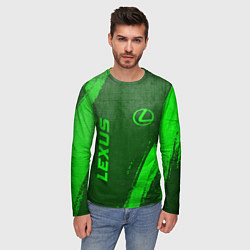 Лонгслив мужской Lexus - green gradient вертикально, цвет: 3D-принт — фото 2
