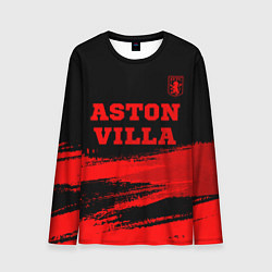 Мужской лонгслив Aston Villa - red gradient посередине