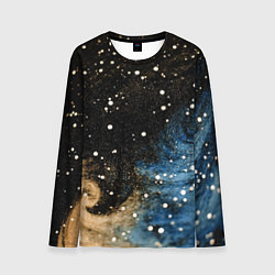 Мужской лонгслив Черно-синий фон текстура