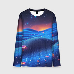 Лонгслив мужской Синяя дюна - текстура, цвет: 3D-принт