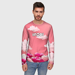 Лонгслив мужской Inzoi сердечки и облака, цвет: 3D-принт — фото 2