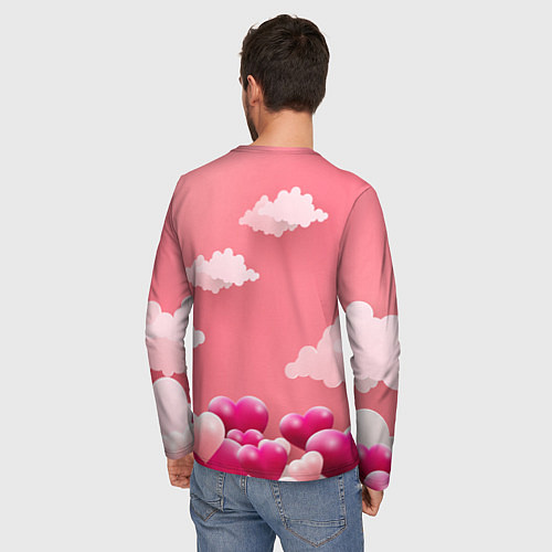 Мужской лонгслив Inzoi сердечки и облака / 3D-принт – фото 4