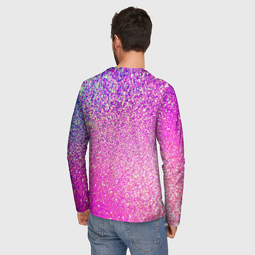Мужской лонгслив Inzoi лого и розовые блестки / 3D-принт – фото 4