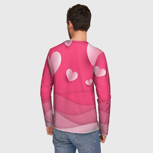 Мужской лонгслив Inzoi розовые сердечки / 3D-принт – фото 4
